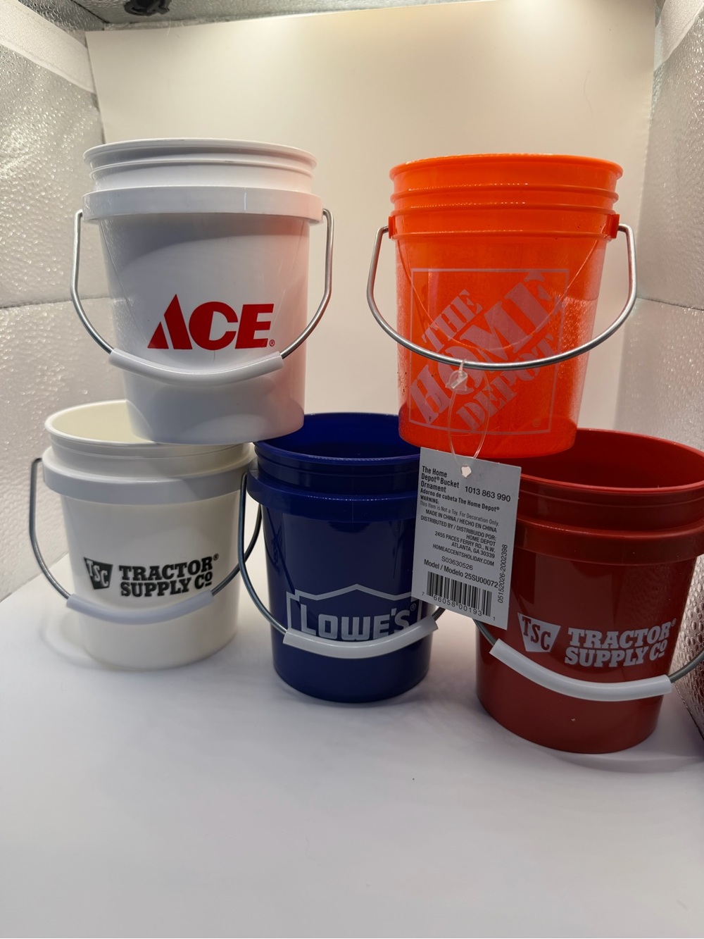 Mini Assorted Branded Utility Bucket - White, Orange, Blue, Red